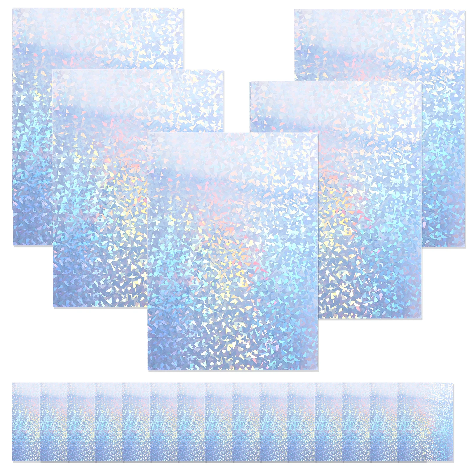 

20 Sheets Holographic Printable Sticker Paper Adhesive Shiny Label For Printer Diy Craft Projects Multipurpose Glitter Surface