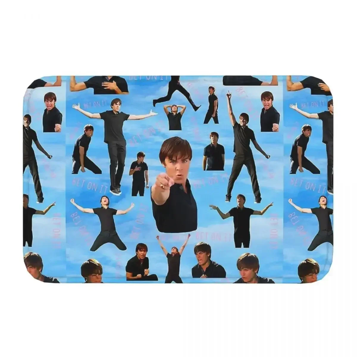 Bath Mat Zac Efron Troy Bolton Bet on It High School Musical Rug Home Doormat Kitchen Carpet Decoration