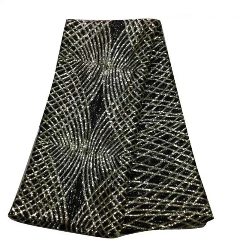 Black Sequins Fabric  Striped Tulle Fabrics DIY Accessories Sewing Skirt Evening Dress Home Decoration Embroidered Lace Sequins