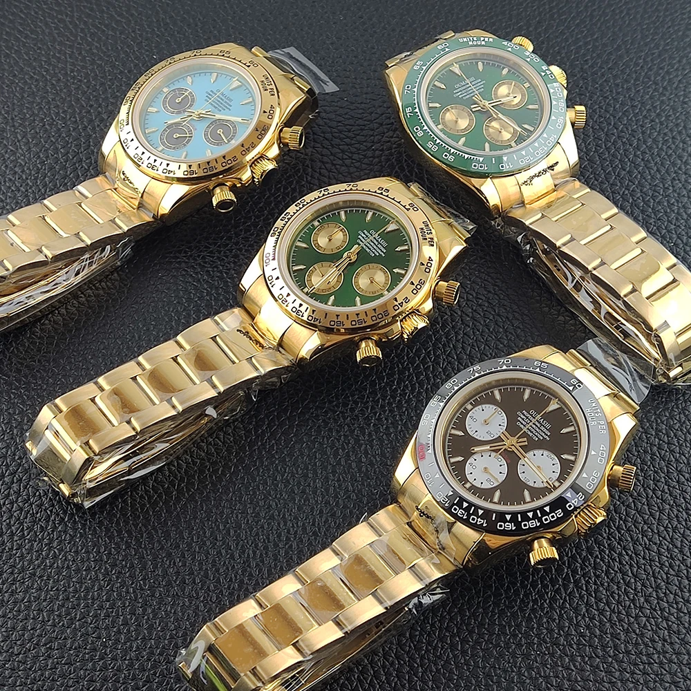 

39.3mm Men's Watch New Luxury Watch Cusomizable Sapphire Glass Business Watch Men's VK63 Chronograph Watch VK63 Waterproof 10ATM