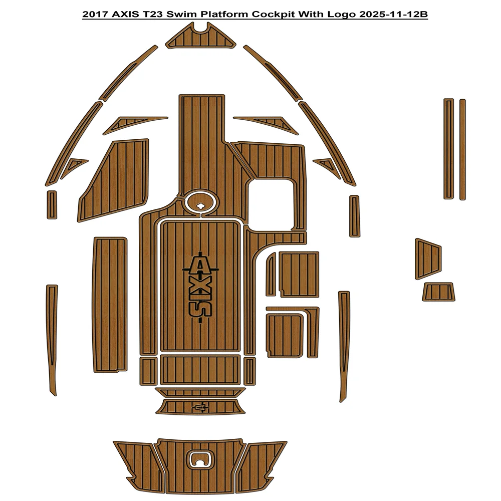 

2015-2017 AXIS T23 Swim Platform Cockpit Pad Boat EVA Foam Teak Deck Floor Mat SeaDek Gatorstep Style Self Adhesive abr18