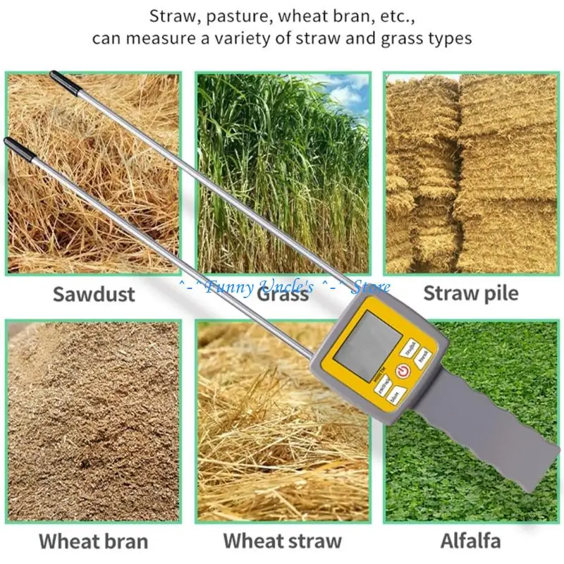 

E7CD Professional Forages Moisture Meter Handheld LCD Display Farm Testing Tool 258mm