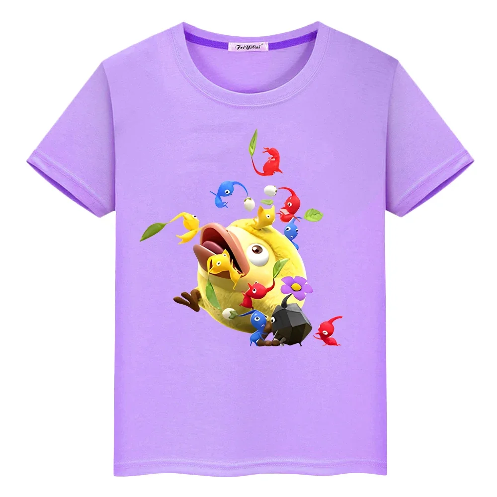 

Pikmin Summer Cute Print T-shirt 100%Cotton cartoons Tops Short anime Tees boy girl clothes Tshirt pride tshirt y2k kids Day gif