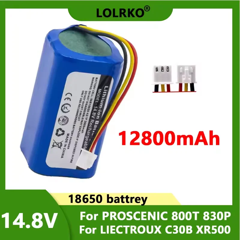 18650 14.4V/14.8V li-ion battery 12.8Ah For LIECTROUX C30B XR500 E30 For PROSCENIC 800T 830P 820P 820T 820S Robot Vacuum Cleaner