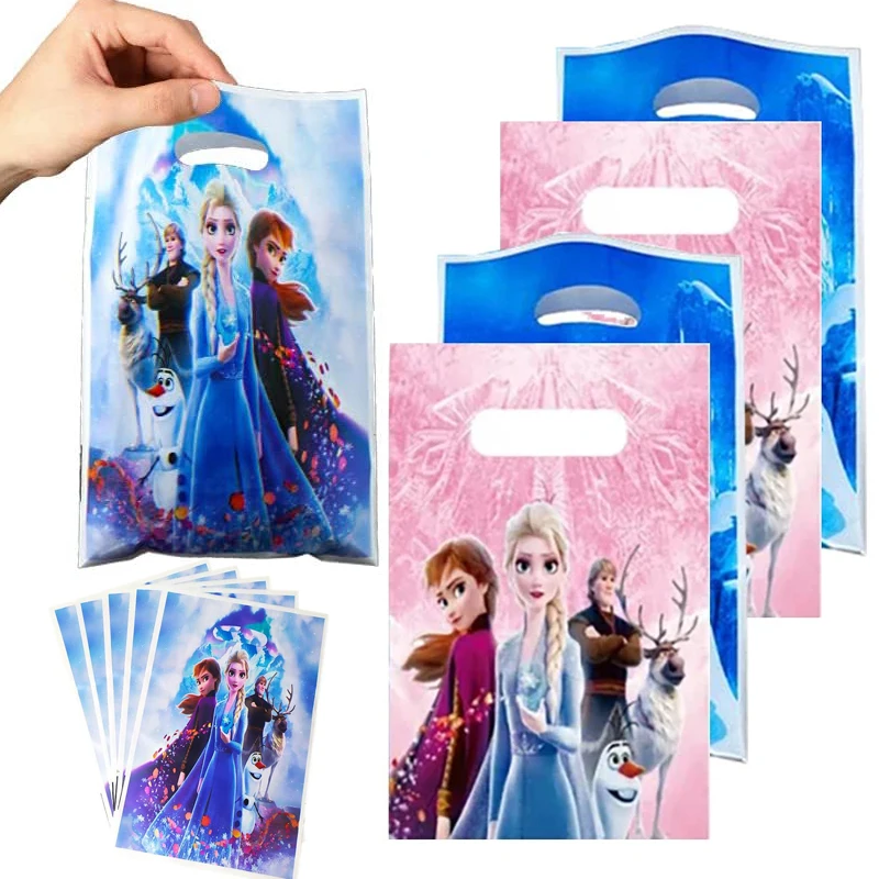 10-50pcs Frozen Party Favor  Gift Bags Frozen Anna Elsa Goody Bags Olaf Favor Bags Birthday Party Supplies Decorations Gifts