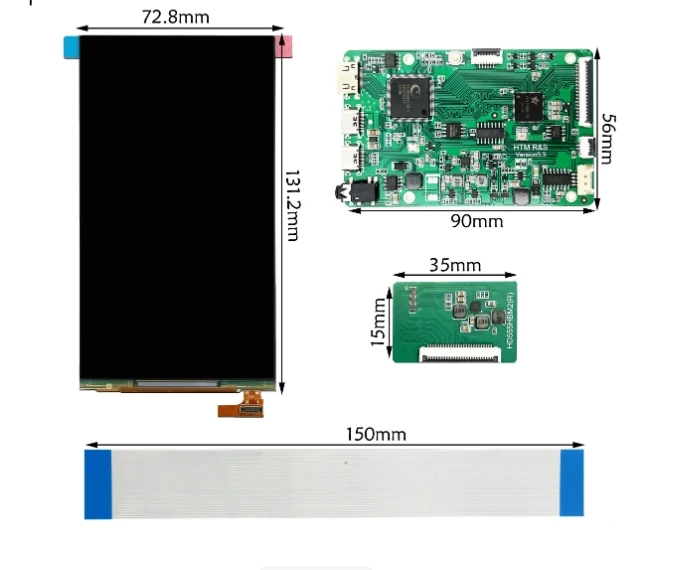 

5.5-inch OLED screen 1080P medical screen industrial control screen+HDMI driver board E555HBM2