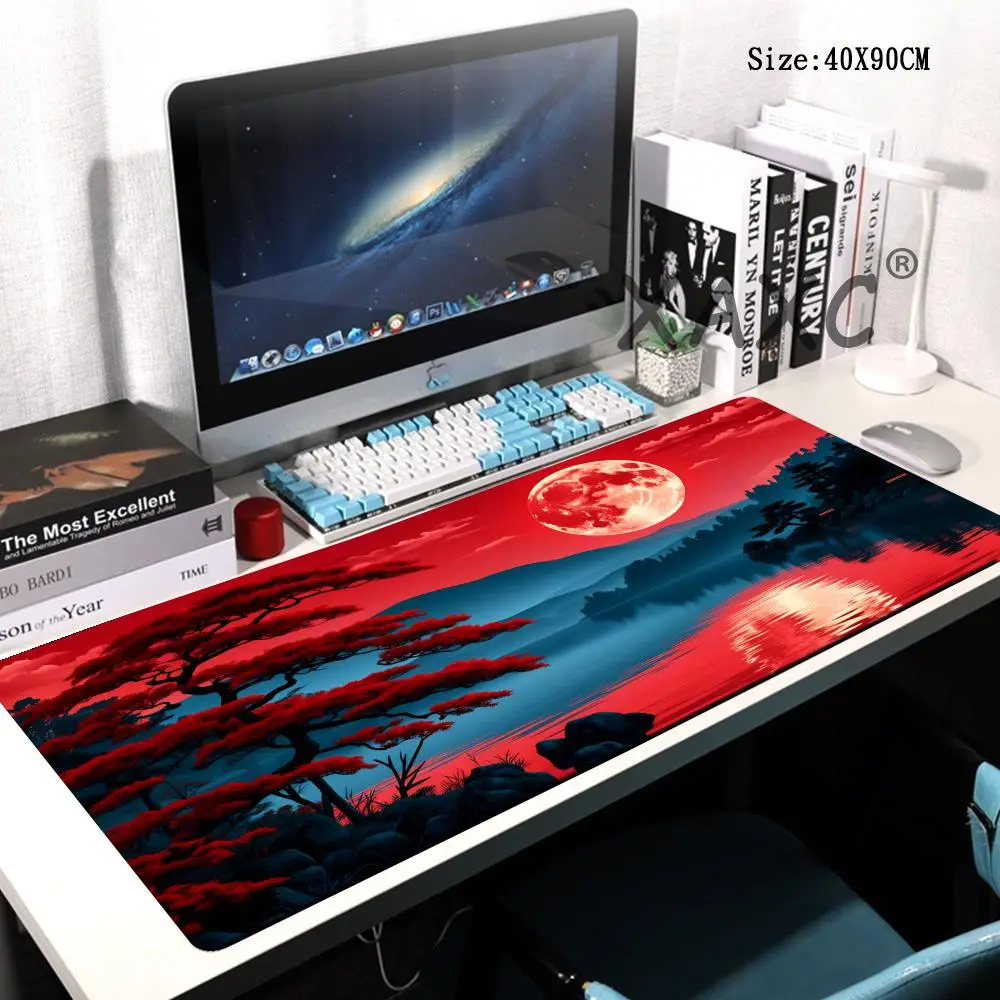 

HYBXAXC Sakura Scenery Moon Mouse Pad New Square Computer Soft Mousepad Rubber Antislip HD Gaming Keyboard Mousepads PC Desk Mat