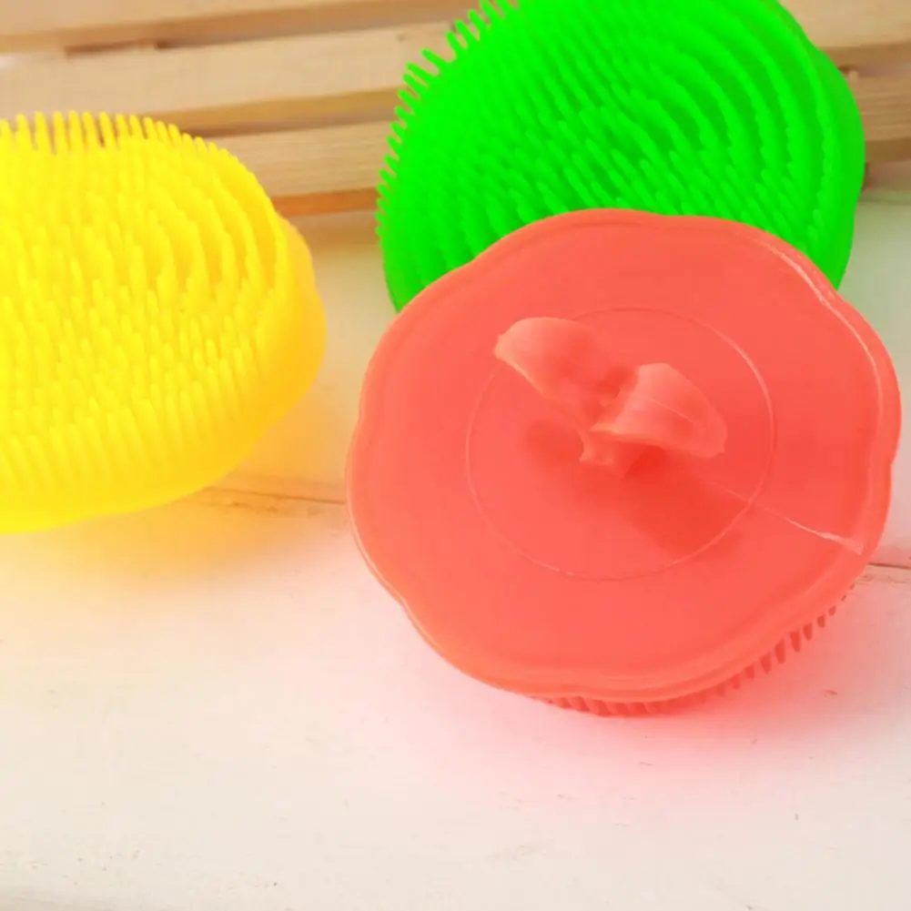 Reusable Washing Brush Bright Color Soft Plastic Bathing Hair Scalp Comb  Massage Comb Scalp Massager