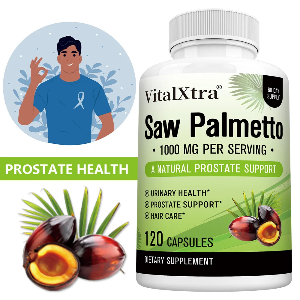 

Saw Palmetto Capsules - Promote Urinary Tract Function and Prostate Health, Improve Urinary Tract Problems, Support Hair Health