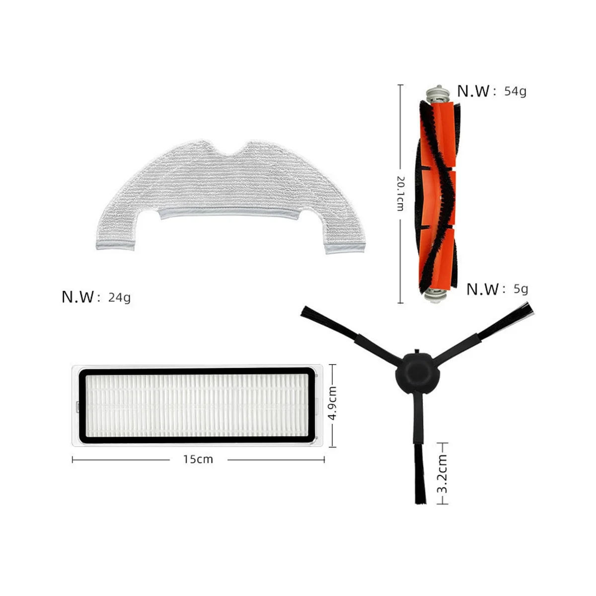Peças de aspirador de pó para mi robô aspirador de pó 2 ultra stytj05zhm filtro hepa acessórios de aspirador de pó pano escova lateral principal