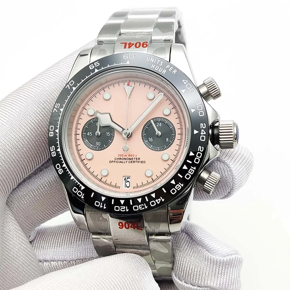 Men's Quartz Watch, VK64 Movement, Stainless Steel Waterproof Case Strap, Men's Casual Sports Fashion Watch silver