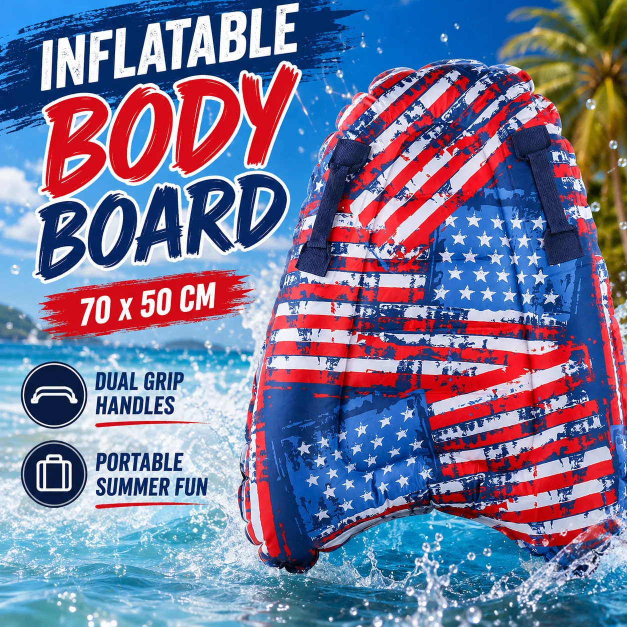 บอร์ดลอยน้ำแบบเป่าลม บอร์ดโต้ค - Bodyboard Boogie Board บทวิจารณ์และราคา