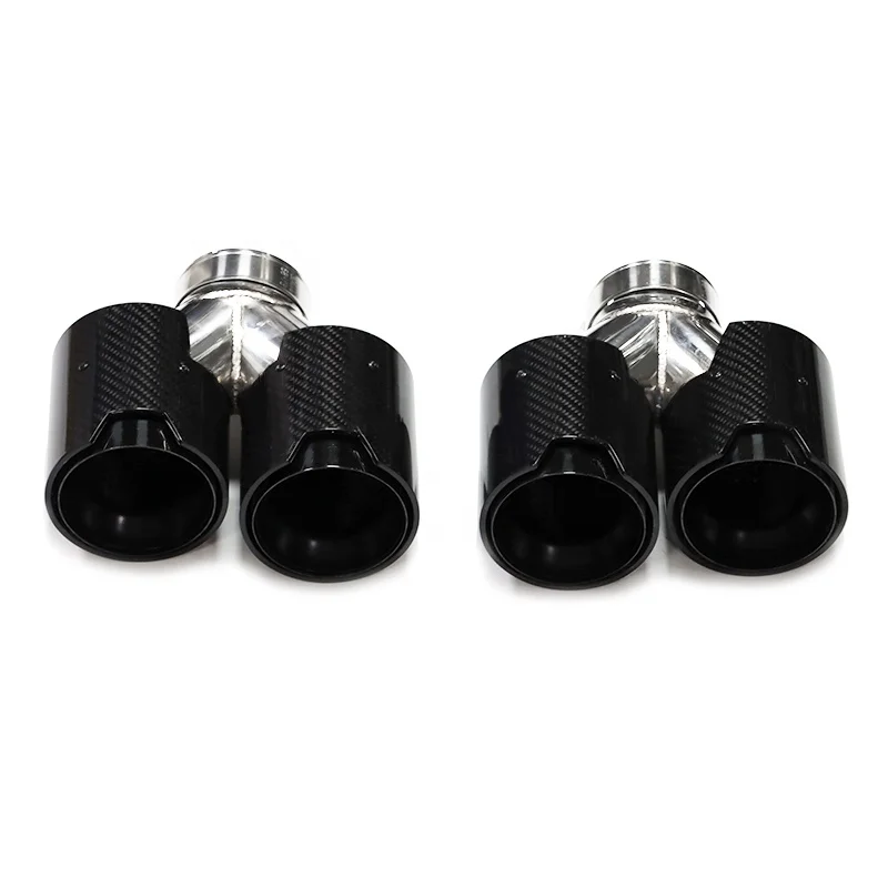 Quad Carbon Fiber Car Exhaust System Nozzle Tailpipe Exhaust Tip For F10 F11 535d 535i 640i 640d Up To G30 G31