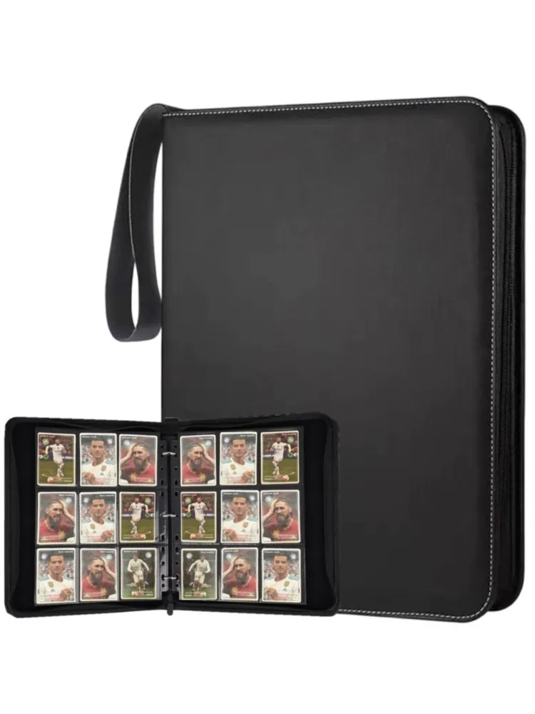 Album na karty z 900 kieszeniami, 50 arkuszami, 9-kieszeniowy, dwustronny, zamykany na zamek błyskawiczny, do przechowywania kart kolekcjonerskich do gier TCG, MTG, baseballowych i sportowych. — 2