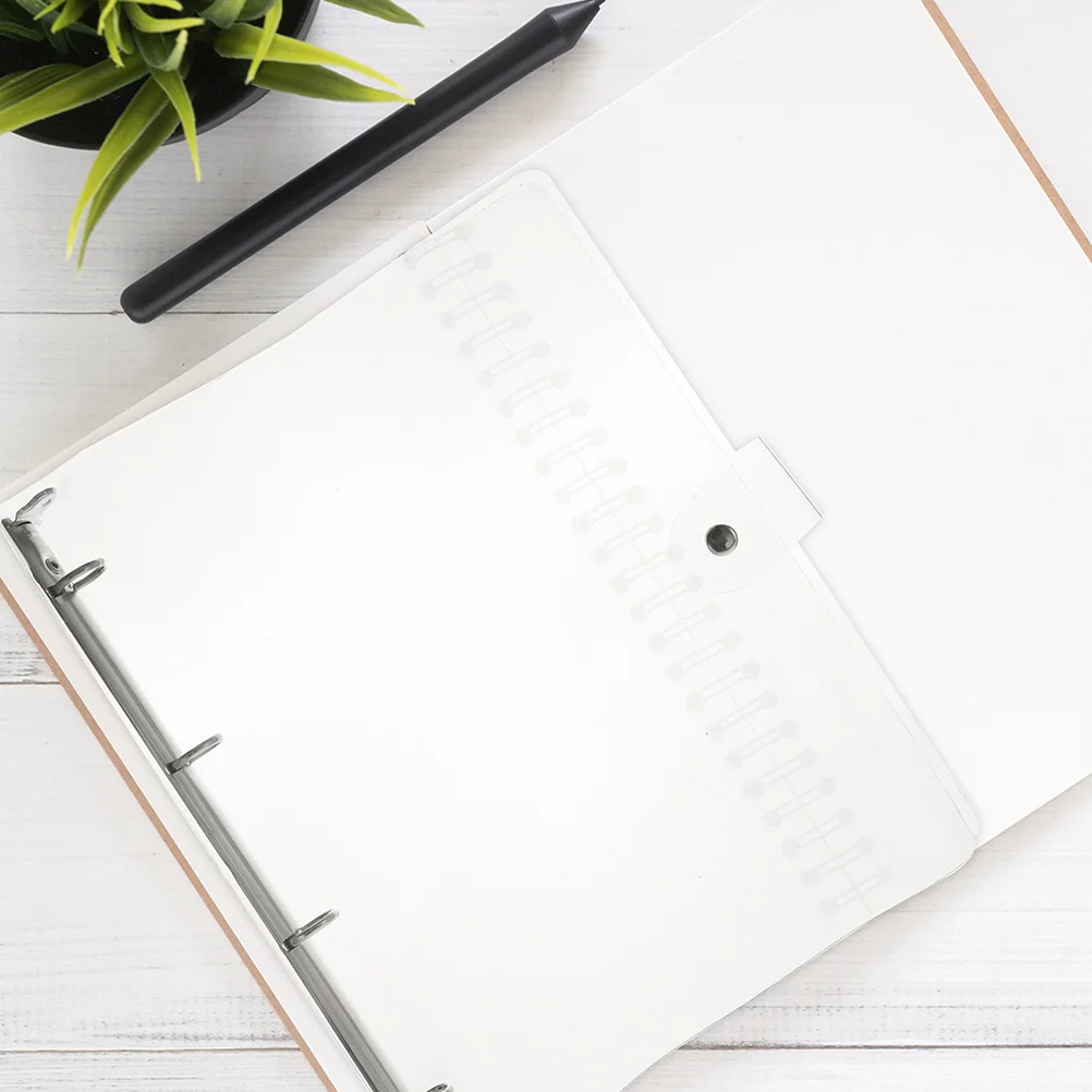 

2pcs A4 Clear Binder Snap Button Plastic Notebook Covers Notepad Case 4 Ring Binders For School Office Supplies Journal Binder