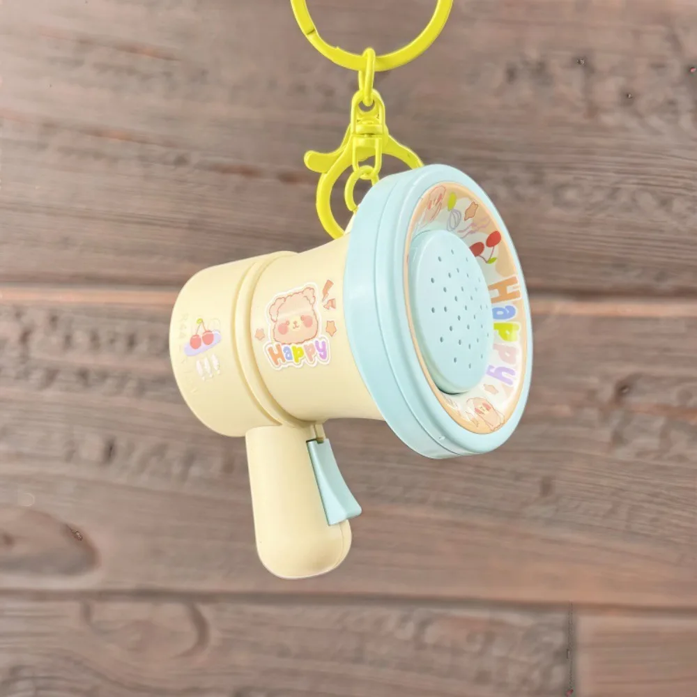 Candy Color Recording Speaker Music Keychain Cartoon Bear Decompression Loudspeaker Music Trumpet Pendant Cute Music Box