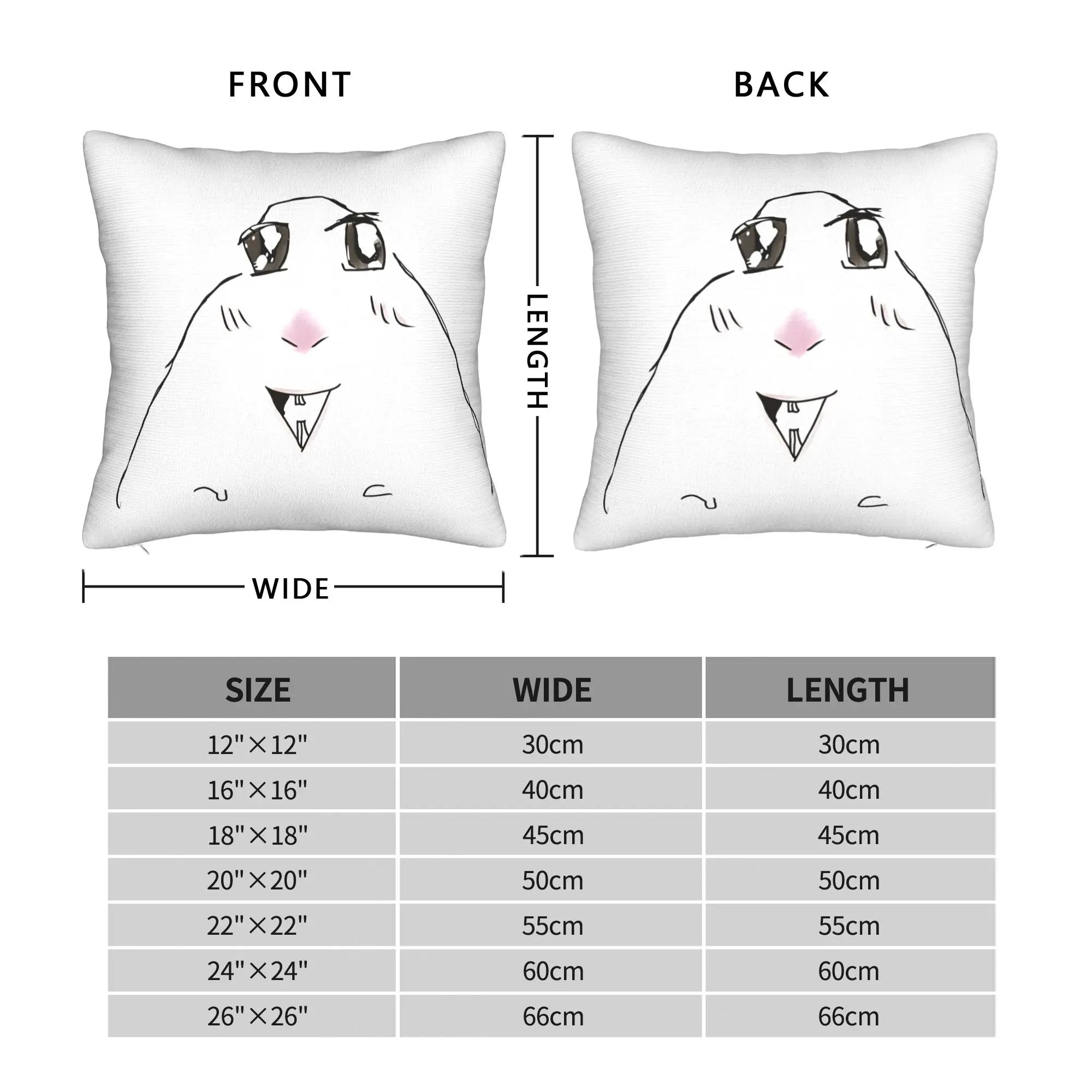Hamster Meme Happy  Square Pillow Cases  Cushion Cover Custom Zipper Decorative Pillowcase for Home 18