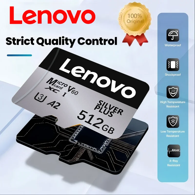 

Original Lenovo Large Capacity Micro TF SD Card 64GB/128GB U3 4K Flash Memory Card for Phone Camera Tablet PC Switch 256GB/512GB