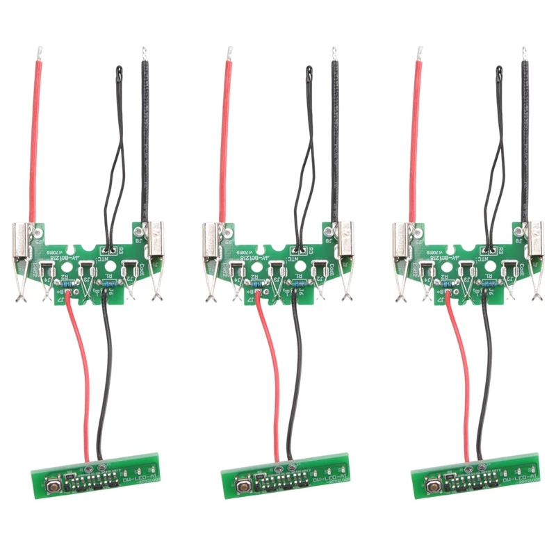 ABYL 3Pcs BAT610 18V Bateria de íon de lítio PCB Placa de circuito de proteção de carregamento para bateria de íon-lítio Boschs 18V