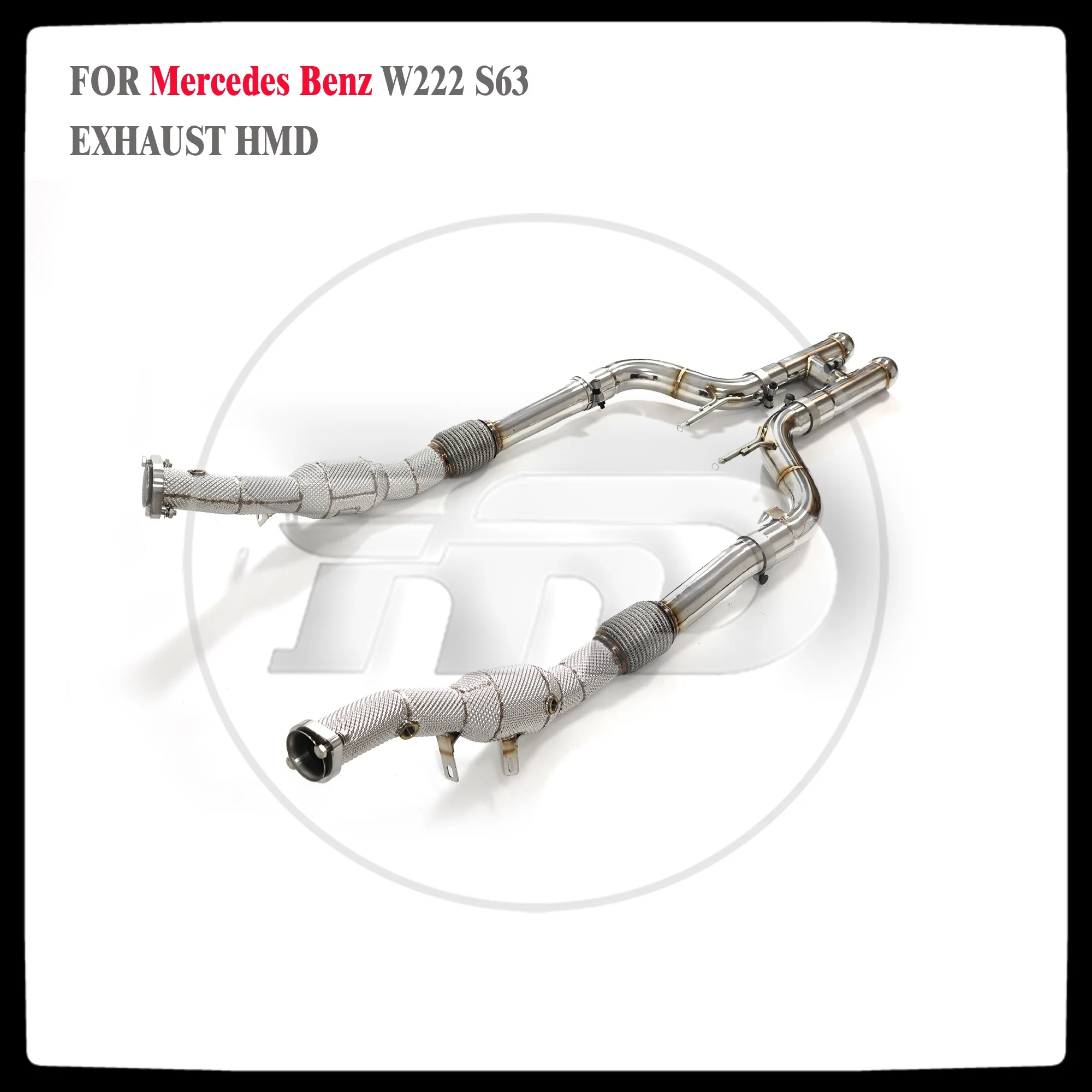 

HMD Exhaust System High Flow Performance Downpipe for Mercedes Benz AMG S63 W222 5.5T Without Catalytic Converter Racing Pipe