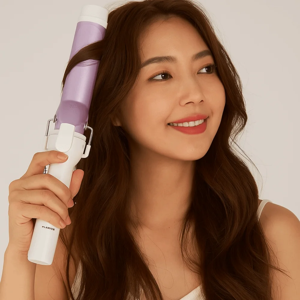 Ferro de ondulação de cabelo cerâmico 40 mm, aquecimento rápido, manual, íon negativo, varinha de ondulação, onda grande, estilo de longa duração, modelador de ondas grandes