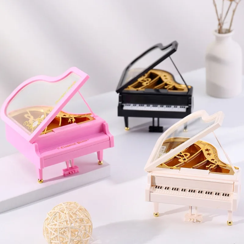

Music Piano Box Phonograph Model Ornament Creative Retro Music Box Student Couple Birthday Gift Halloween Christmas Gift New
