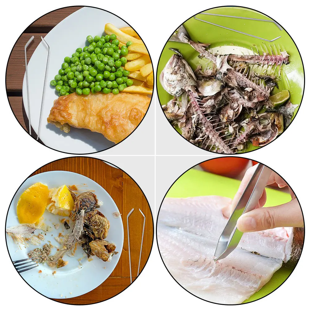 

4Pcs Fish Bone Tweezers Stainless Steel Precision Kitchen Tools Removal Manual Tweezers Set Removal Tool