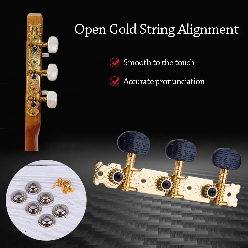 L R Guitar String Tuning Pegs Classical Replacement Guitar Parts & Accessories Anti-rust Electroplating String Tuner Button