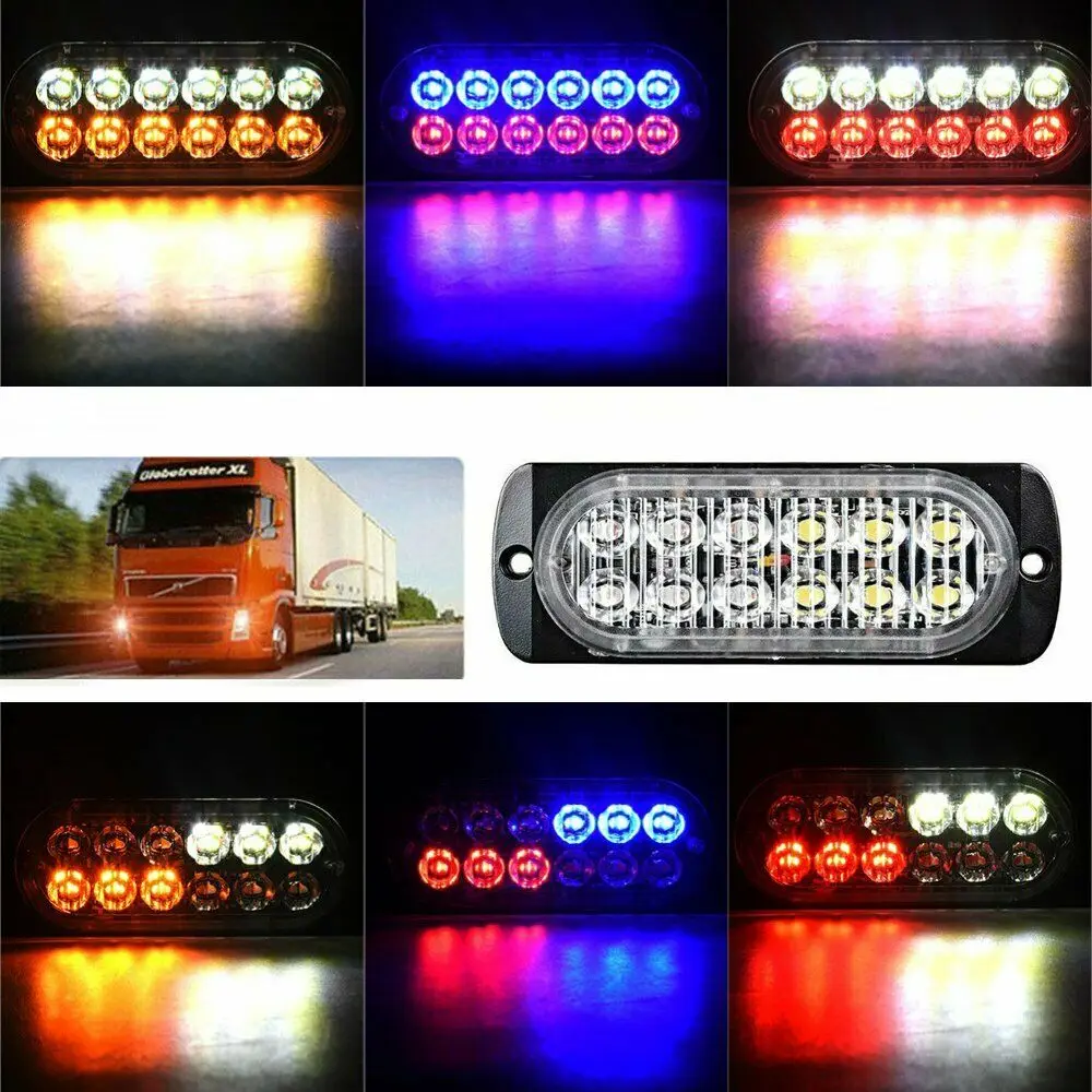 

OLLO Car Led Strobe Warning Light 12V-24V 6LED 12LED 4LED Flashing Breakdown Emergency Truck Trailer Beacon Lamp LED Light