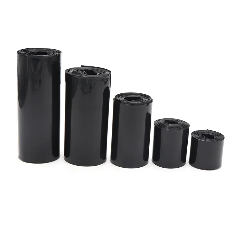 PVC Heat Shrink Tube 18650 Battery Pack Width 29.5mm~300mm Insulated Protection Film Wrap lithium Case Cable Sleeve Black