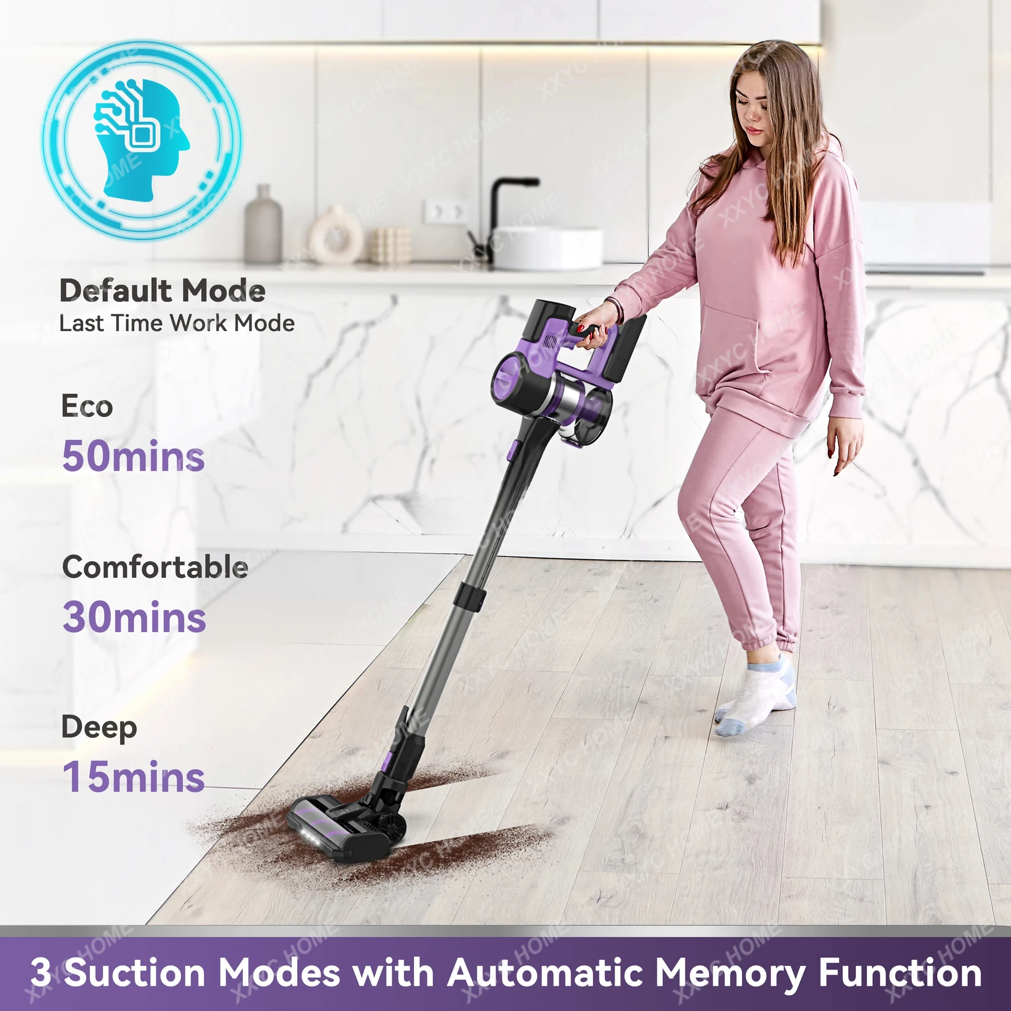 INSE S10 Cordless Vacuum Cleaner, 6-in-1 Stick Vacuum with 30Kpa 350W Suction, Max 50 Min Runtime Rechargeable Vacuum Cleaner