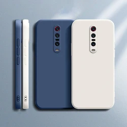 Soft Plain Phone Case for Xiaomi 9T Pro 9TPro M1903F10G Fundas Candy Color Liquid Silicone Luxury Square Original Protect Cover