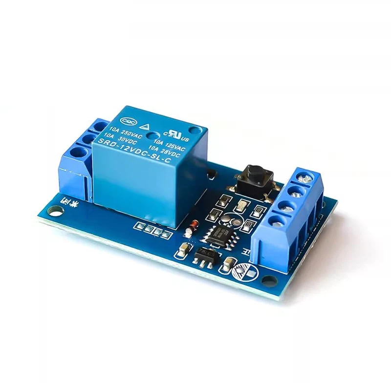 1PCS Single Key Bistable Relay Module 12V Car Modification Switch One-Key Start-Stop Self-Locking