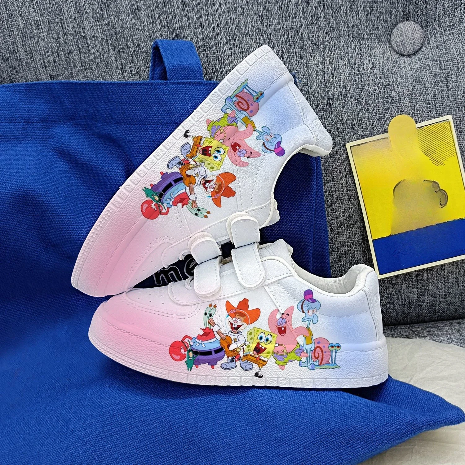 Original cartoon SpongeBob SquarePants princess cute Casual shoes soft sports shoes for girlfriend gift EU size 25-38