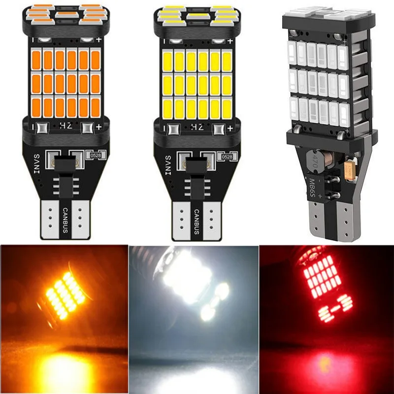

2pcs Car LED Bulb T15 W16W 4014 45SMD W5W LED Signal Light Super Bright Canbus No error DC12V/24V Reverse Parking Back Lamps