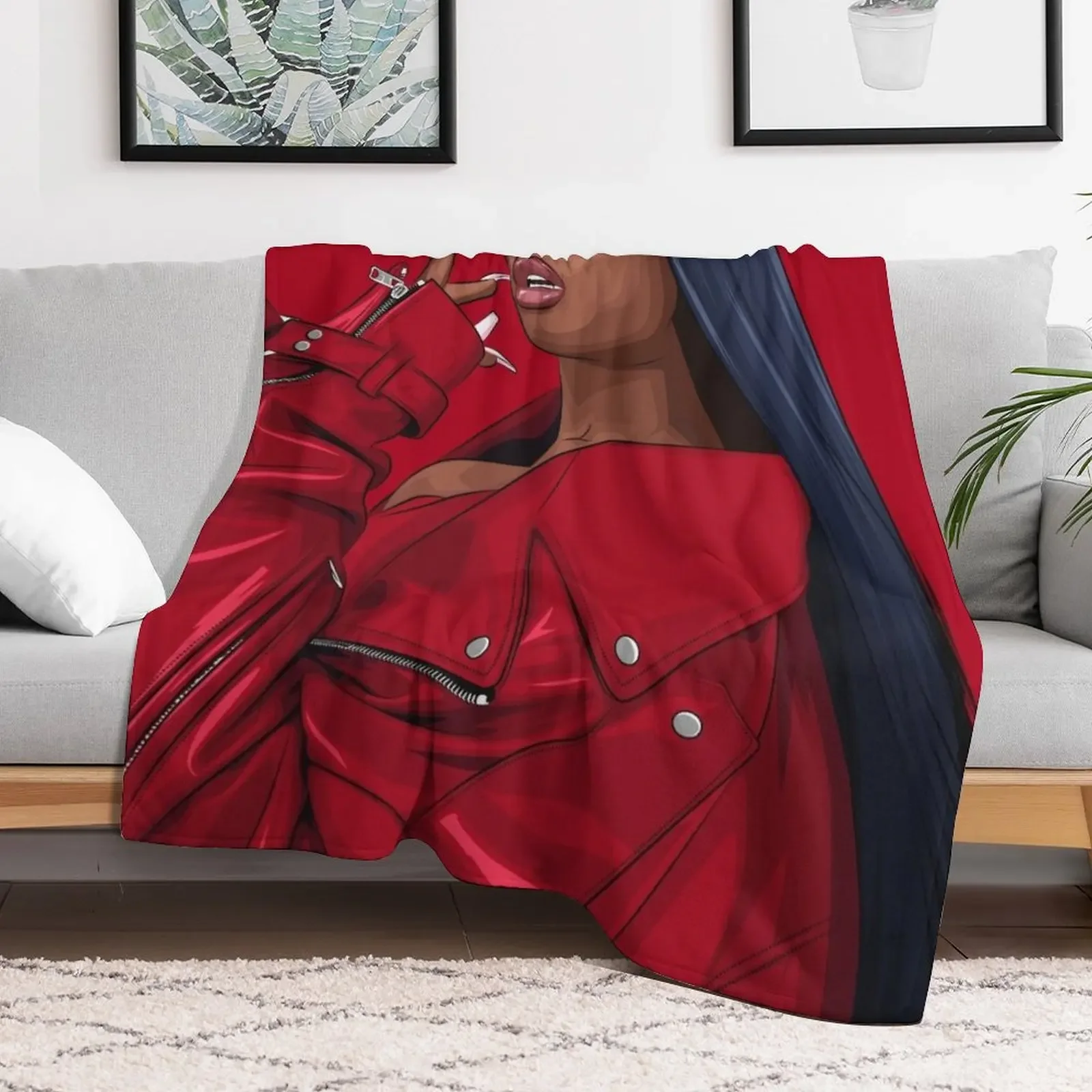 Megan Thee stallion Throw Blanket Bed covers halloween Blankets