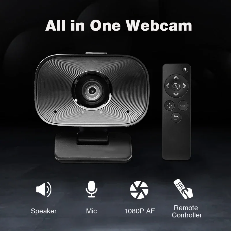 1080P 5X Zoom USB Computer Webcam with Remote Control Speaker Mic for Online Teaching Video Conference Live Boardcast Camera