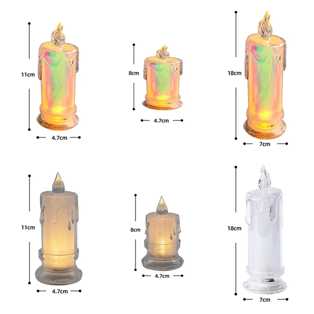 Świece LED Lampa kryształowa Bezpłomieniowe świece Led Zasilane świece filarowe z realistycznym światłem płomienia Lampa biurkowa Świece dekoracyjne