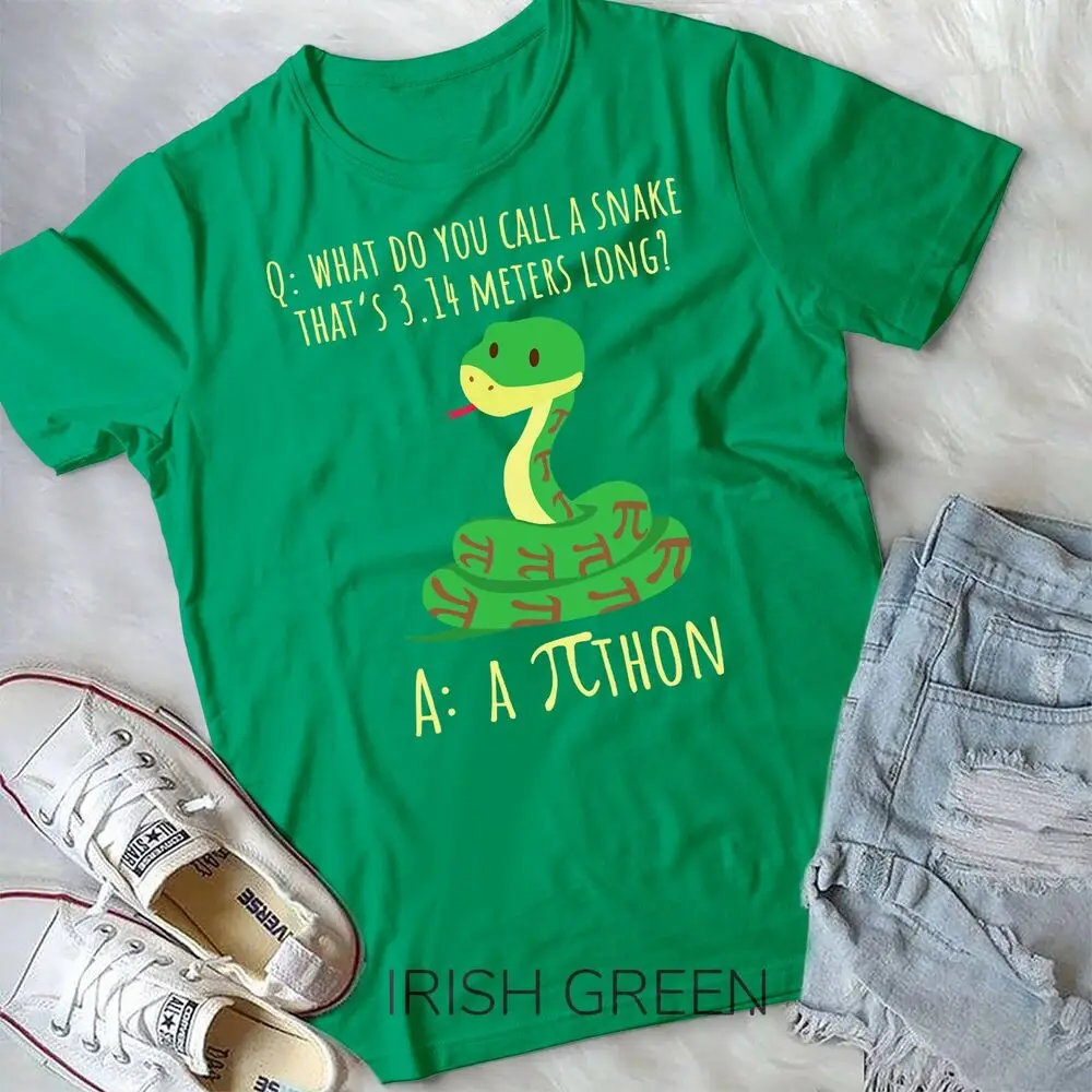 Python Pithon Pi Symbol Funny Math Teacher Pi Day Unisex T-shirt