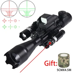 4-16x50EG Riflescope Tactical Laser Red/green Dot Combo Scope Sniper Outdoors Shooting Optical Rifle Scopes for Hunting Airsoft
