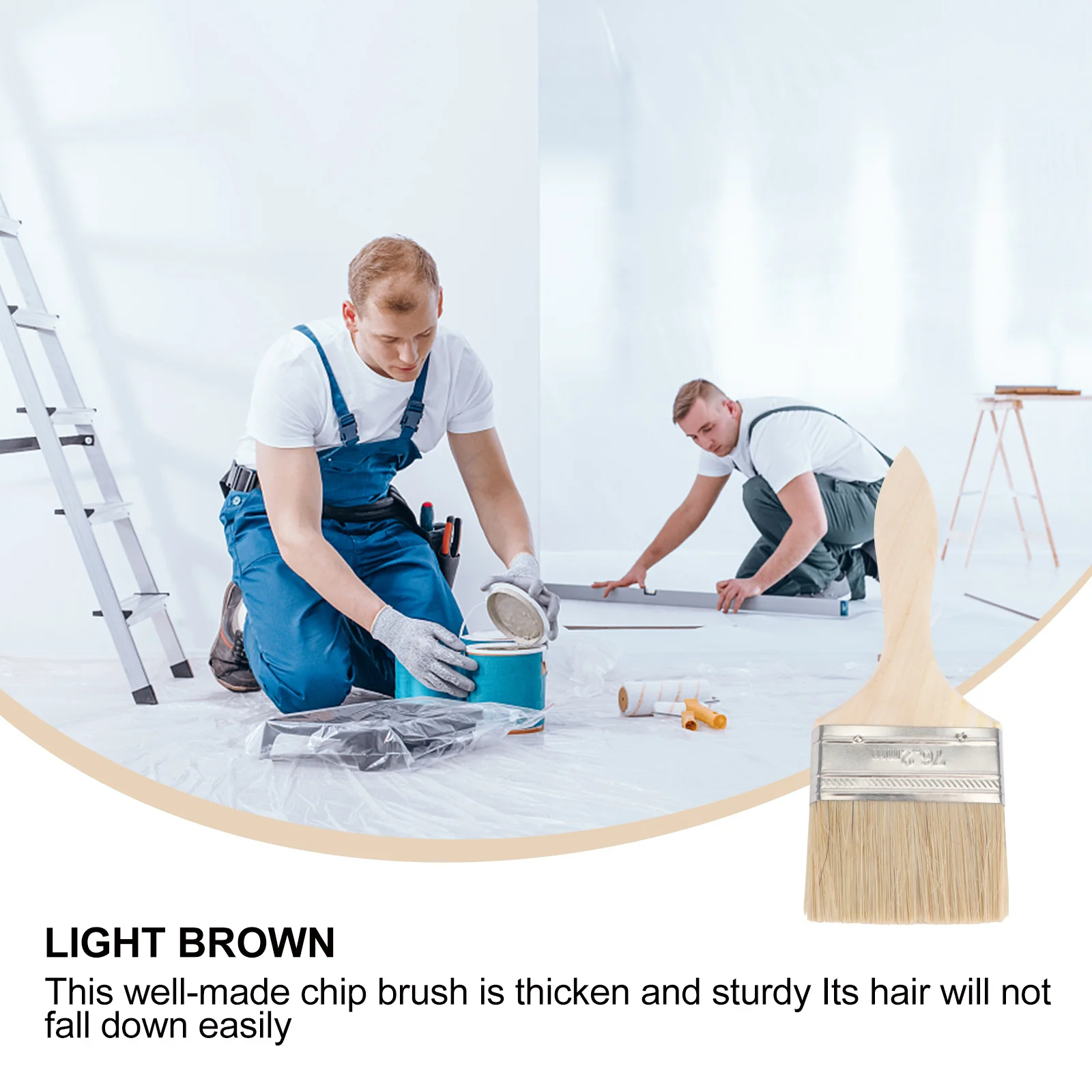 

Painting Chip Brush Thickened Durable Natural Hair for Adhesives Paint Touchups Brushing 3 Inch Sturdy Handle