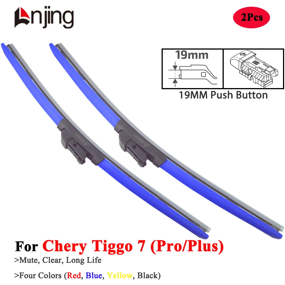 

LNJING Colorful Wiper Blades For Chery Tiggo 7 Pro Plus 2016 2018 2020 2021 2022 2023 2024 Car Accessories Red Windshield Wipers