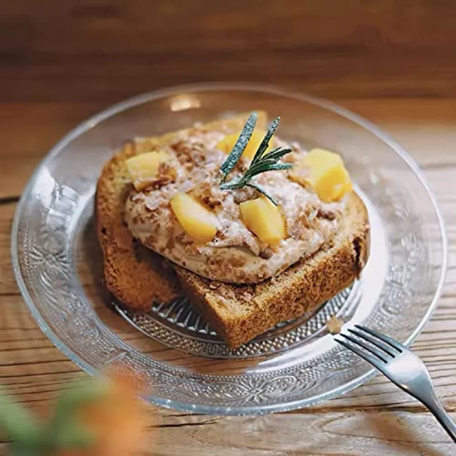 12 упаковок стеклянных тарелок для салата, 7-дюймовые маленькие стеклянные десертные тарелки с красивым резным узором для подачи фруктов, закусок, закусок