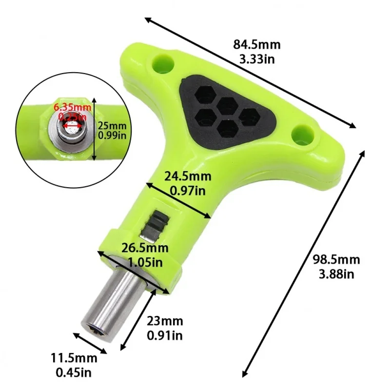 Home repair T-handle ratchet screwdriver 6.35mm bits socket dual-use wrench Reversible Labor saving tools