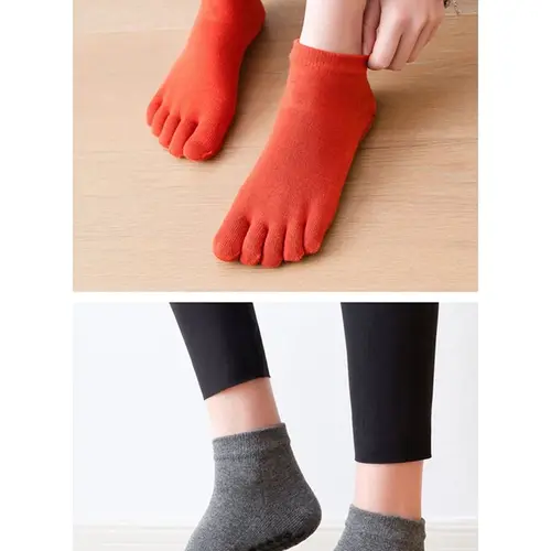여성용 필라테스 양말, 미끄럼 방지 손가락 양말, 통기성 빠른 건조 코튼 댄스, 피트니스 바닥 스포츠, 짧은 요가 양말 