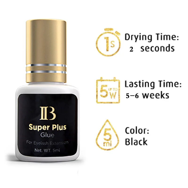 5 Bottles IBeauty Super Plus Glue Cola Ibeauty Original Health Black Eyelash Extension 5g Korea Custom Lash Glue Makeup Tools