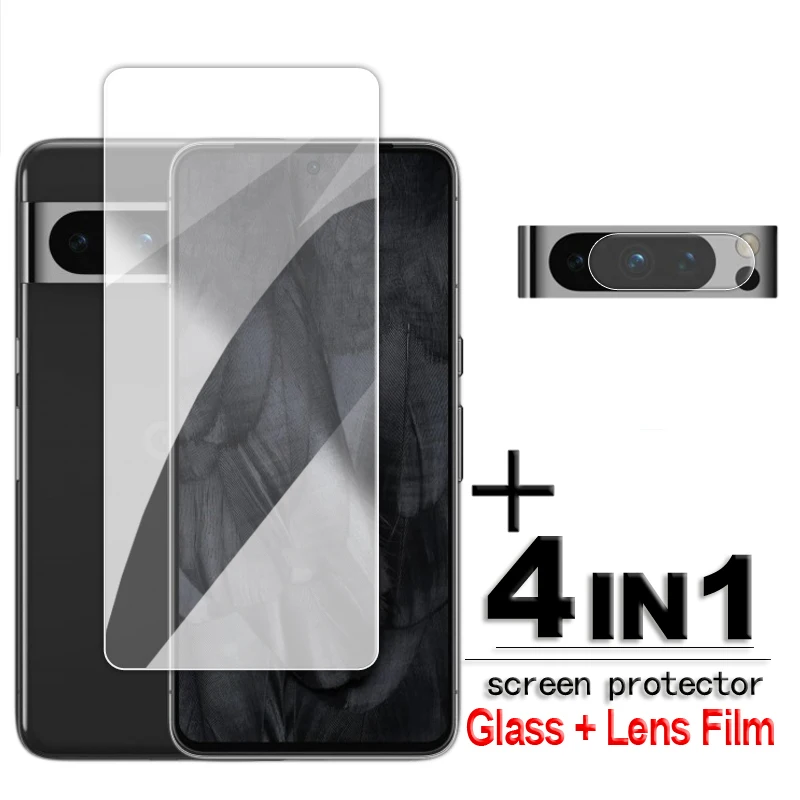 Voor Google Pixel 8 Pro Glas Google Pixel 8 Gehard Glas Transparante Volledige Lijm Hd Screen Protector Voor Pixel 8 Pro Lens Flim