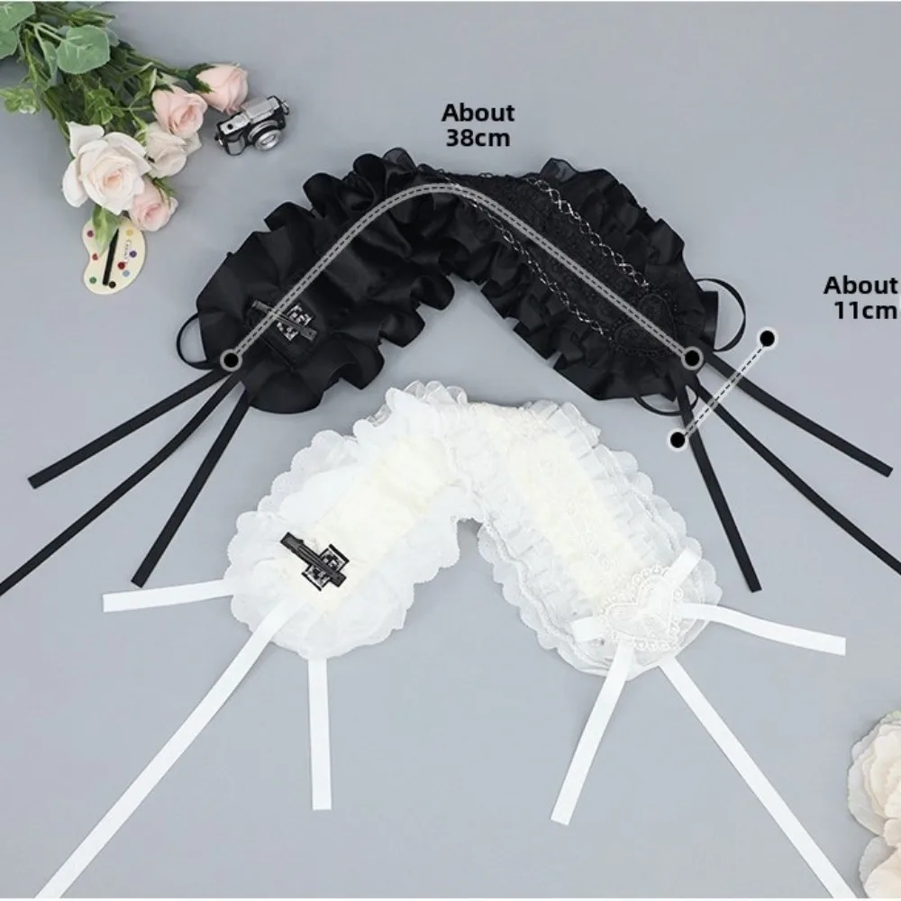الحلو القوطية لوليتا عقال الشريط الدانتيل تكدرت تأثيري غطاء الرأس مع دبابيس الشعر الحب القلب رئيس التفاف النساء #5