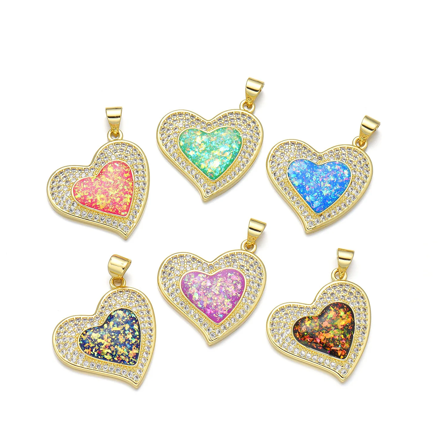 5 Pieces Europe and The United States Australopithecine Love Necklace Pendant Accessories DIY Jewelry Making Materials Wholesale