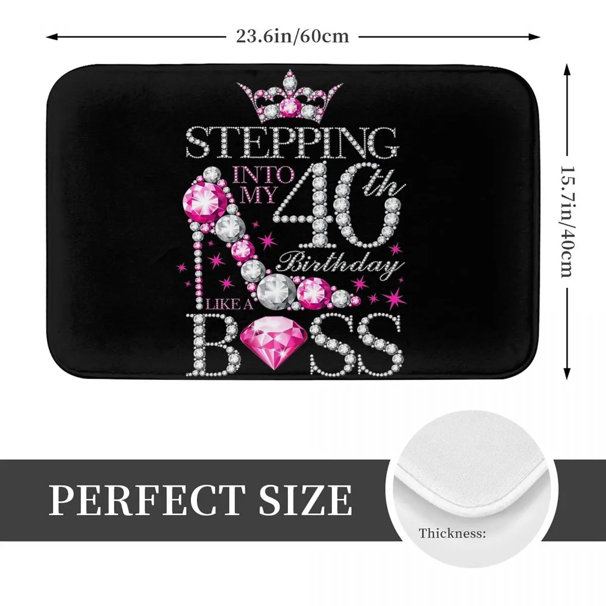 40th Birthday. Stepping Into My 40th Birthday Lady's Anti-slip Doormat Floor Mat Carpet Rug for Kitchen Home Bedroom Footpad Mat